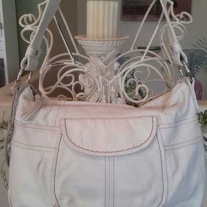 White leather purse